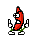 Dancing Banana Finger Red emoji