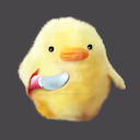 Duck with knife