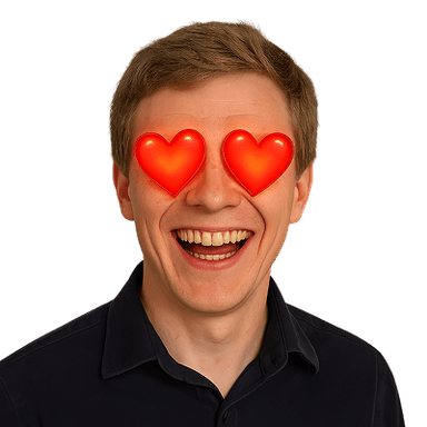 A person as a heart eyes emote for Slack, Discord and Twitch