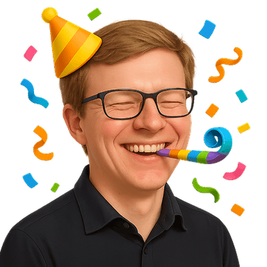 A person as a partying emote for Slack, Discord and Twitch