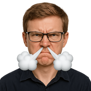 A person as a determined emote for Slack, Discord and Twitch